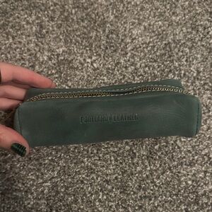 Portland Leather Goods Ballpark Pouch in Surf Teal Pencil Pouch NWOT